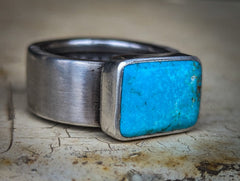 Morgan Silver Dollar Turquoise Coin Ring
