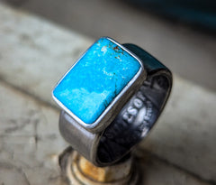 Morgan Silver Dollar Turquoise Coin Ring