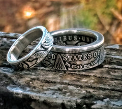 Cut From The Same "Coin" 1878-1904, 1921 Morgan Silver Dollar Coin Ring