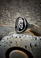 INDIAN HEAD SKULL COIN RING