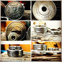 Cut From The Same "Coin" 1878-1904, 1921 Morgan Silver Dollar Coin Ring