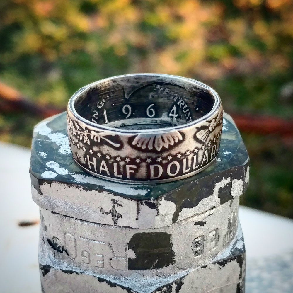 JFK HALF DOLLAR COIN RING