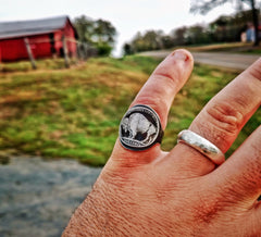 BUFFALO NICKEL CIGAR BAND COIN RING