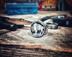 BUFFALO NICKEL CIGAR BAND COIN RING