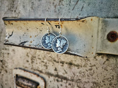 Mercury Head Dime Earrings
