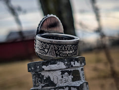 Morgan Silver Dollar Turquoise Coin Ring