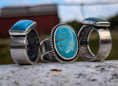 Morgan Silver Dollar Turquoise Coin Ring