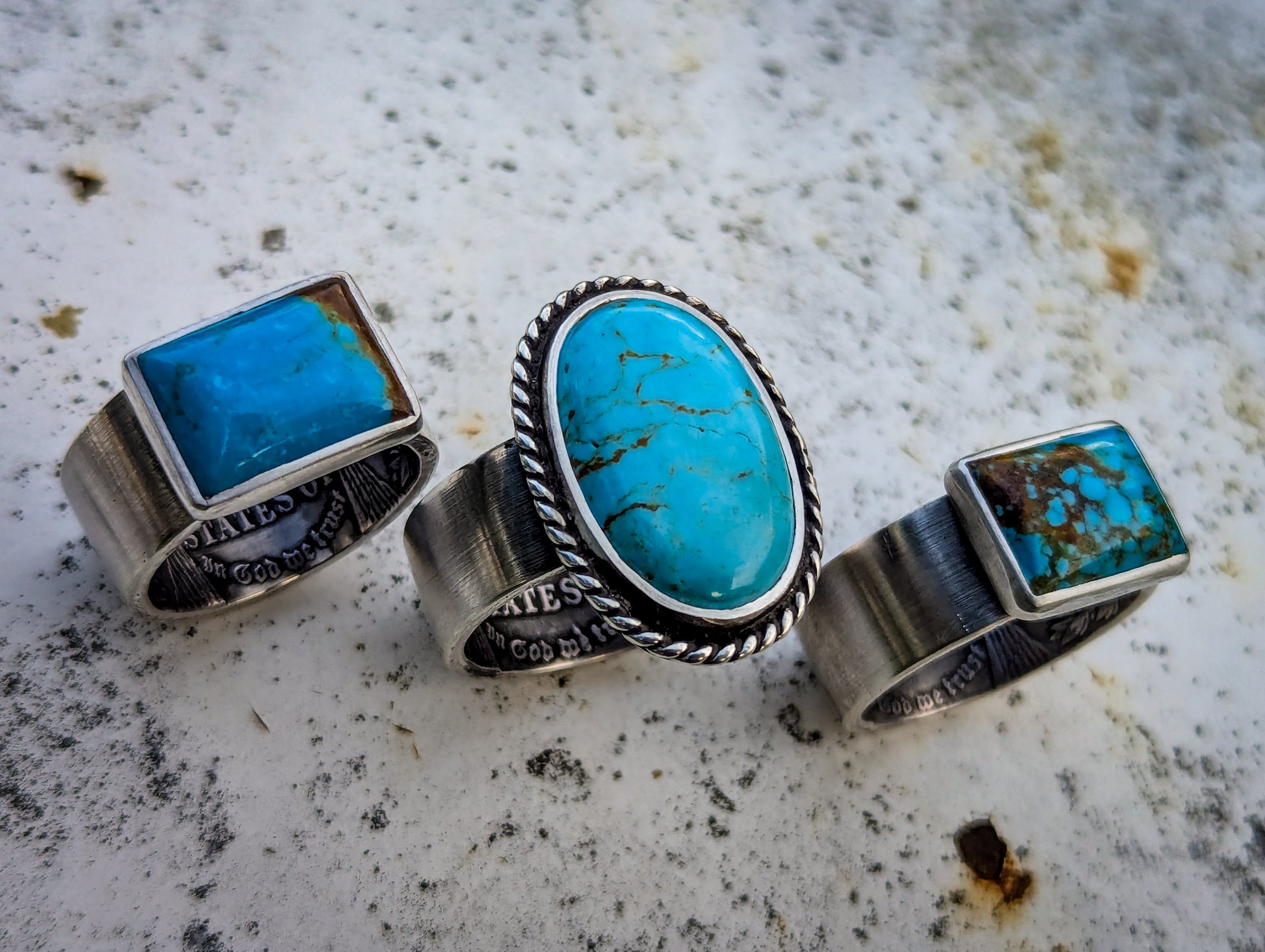 Morgan Silver Dollar Turquoise Coin Ring