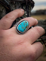 Morgan Silver Dollar Turquoise Coin Ring