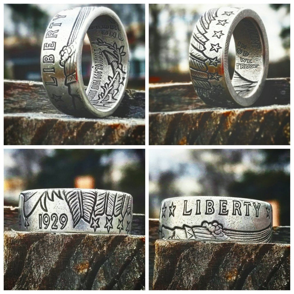 Incuse Indian Coin Ring